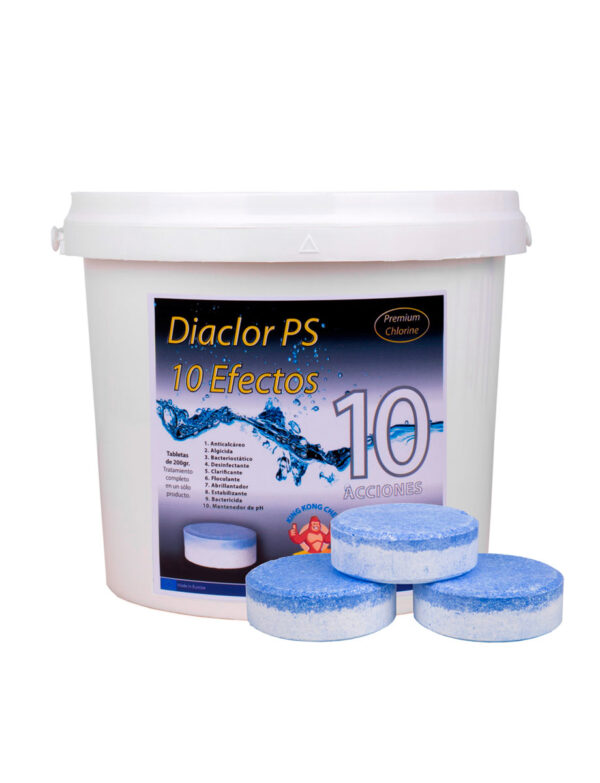 Diaclor PS 10 Efectos - Cloro Multiacción - Pastillas 200 gr - 5 kg