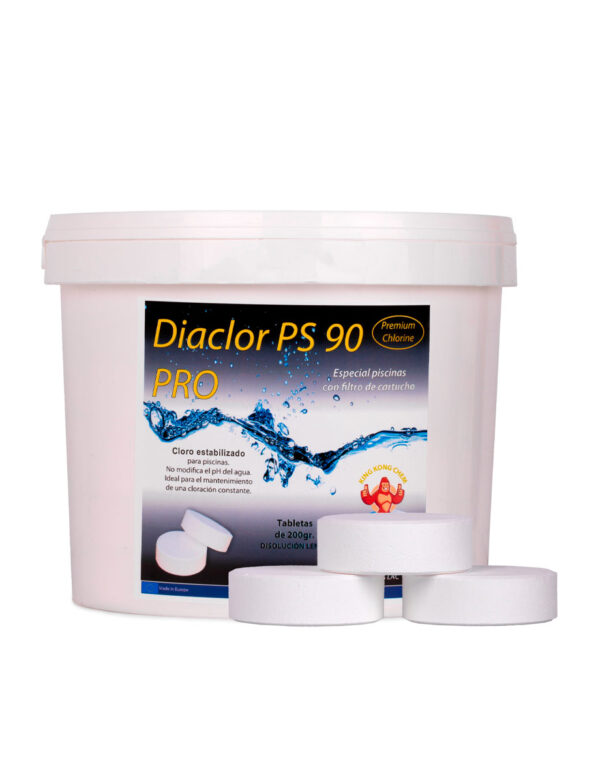 Diaclor PS 90 PRO - Cloro Piscinas Filtro Cartucho - Pastillas 200 gr - 5 kg