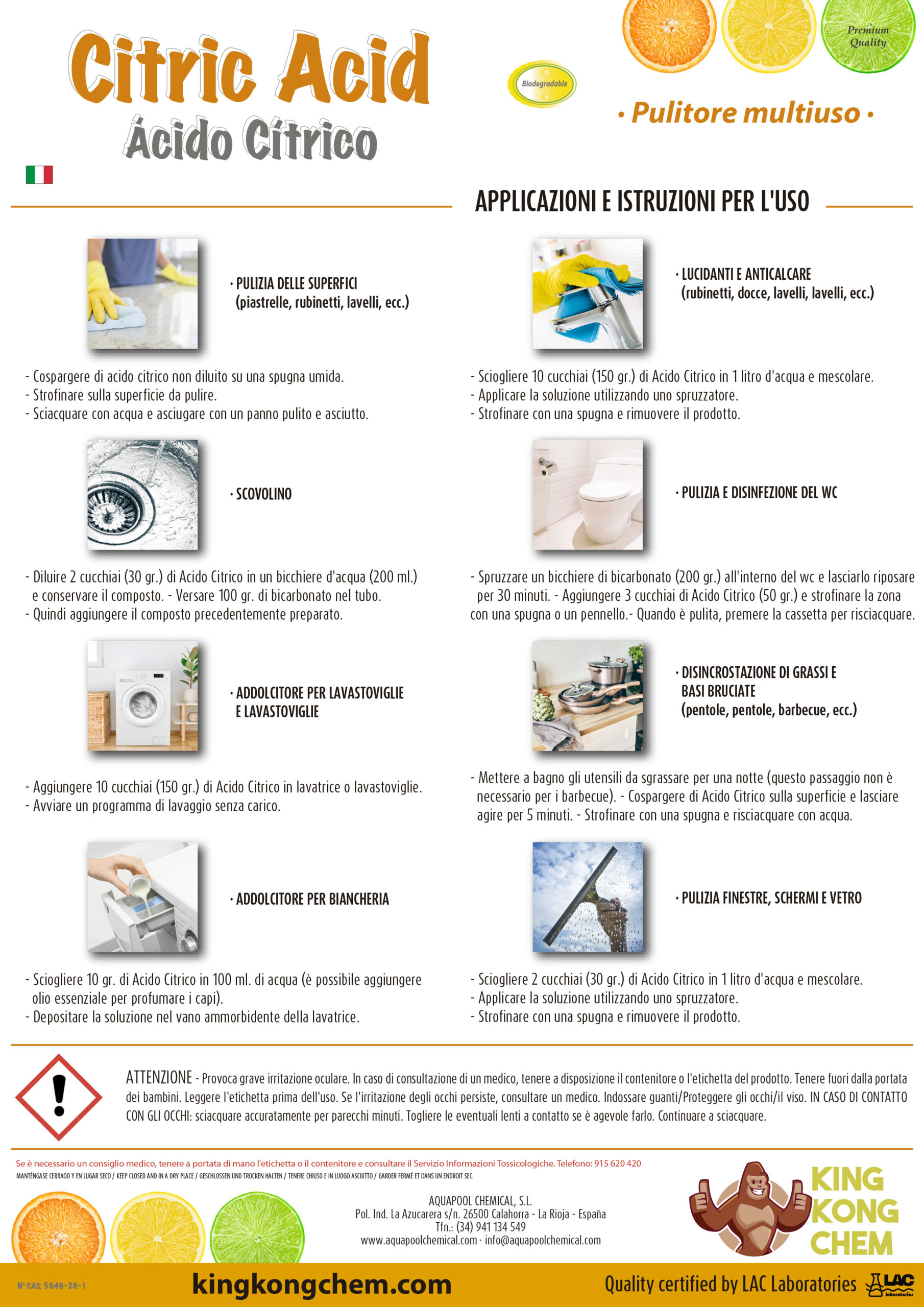 10 usos del ácido cítrico en la limpieza del hogar