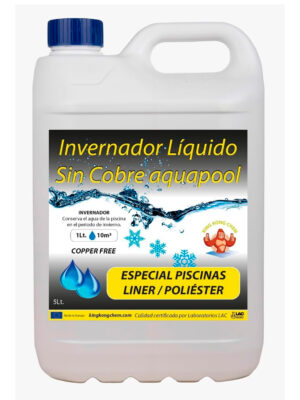 INVERNADOR LÍQUIDO Especial Liner/Poliester SIN Cobre – 5 litros – Desinfectante y Algicida