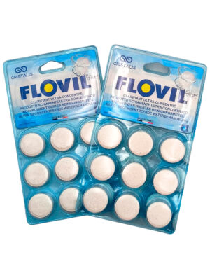 Flovil Cristalis - Pack 2 unidades - Clarificante ultraconcentrado - Blister de 9 Pastillas