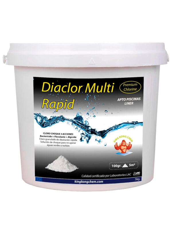 Cloro de Choque 3 Acciones DIACLOR Multi Rapid 5 KG - Cloro granulado de disolución rápida