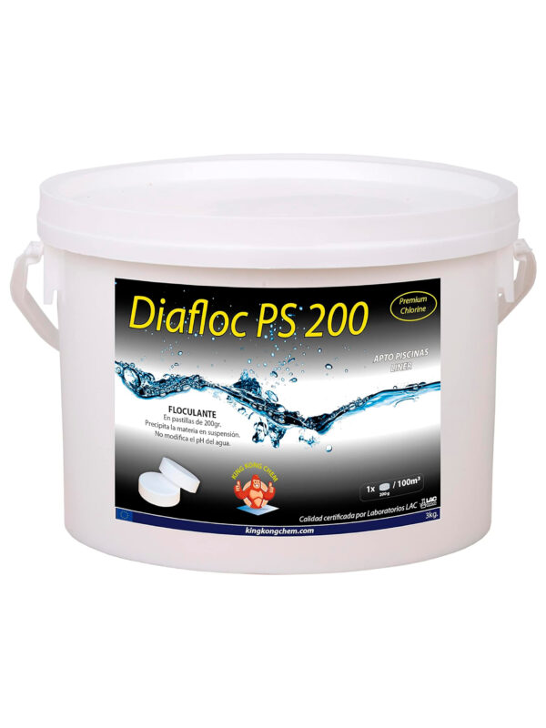 Floculante DIAFLOC PS 3 KG - Pastillas 200 gr - Clarificante Apto Piscinas Liner